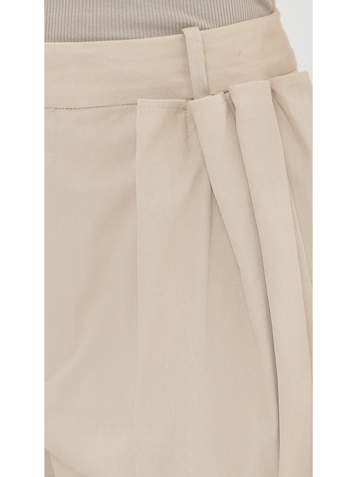 Tibi ツイル素材のタック入りプリーツパンツ（トープ） - 画像6