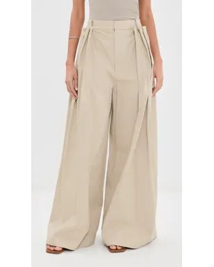 Tibi ツイル素材のタック入りプリーツパンツ（トープ） - サムネイル3