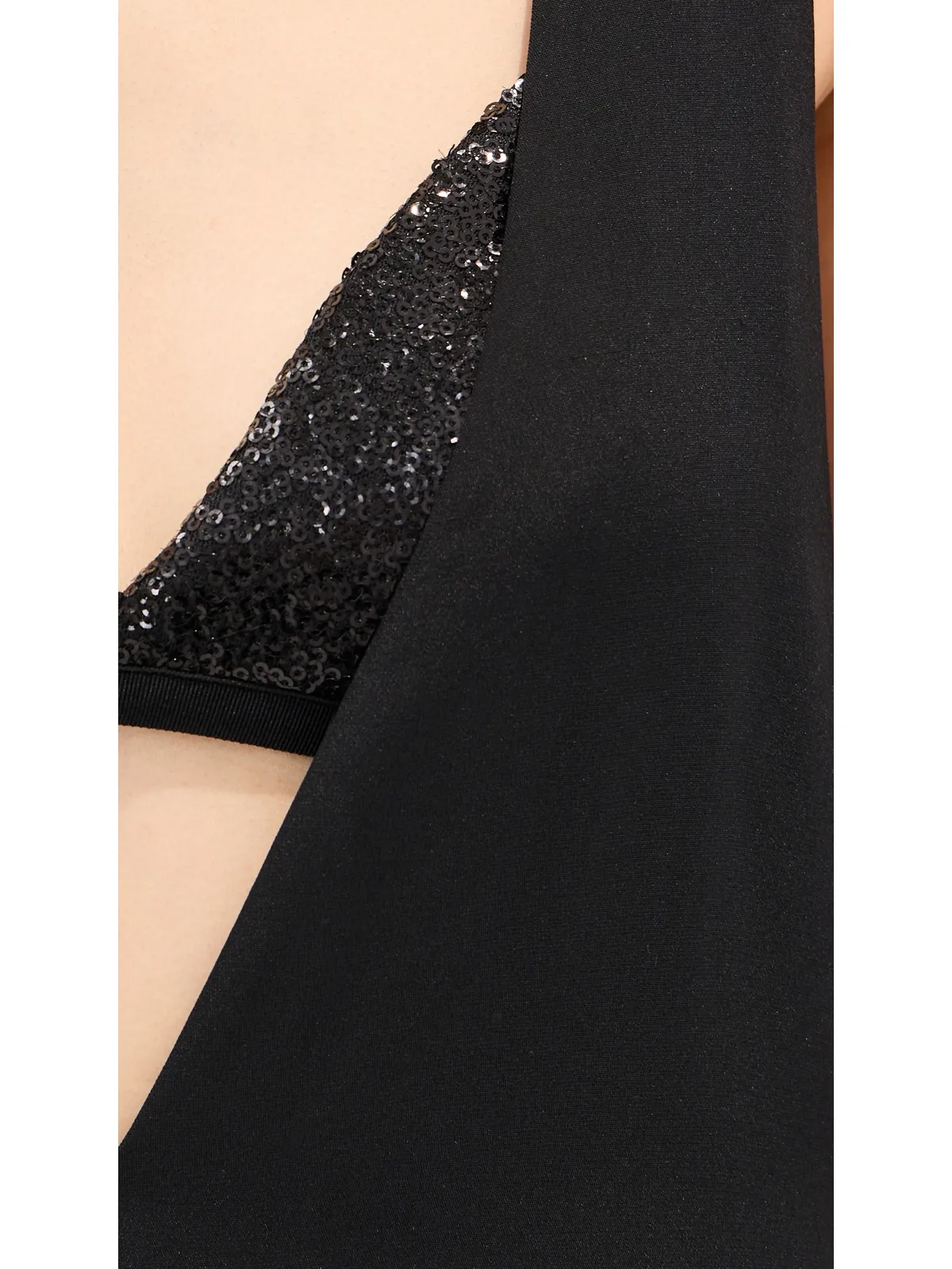 Tibi 4プライシルクVネックドレス ブラ付き ブラック - 画像6