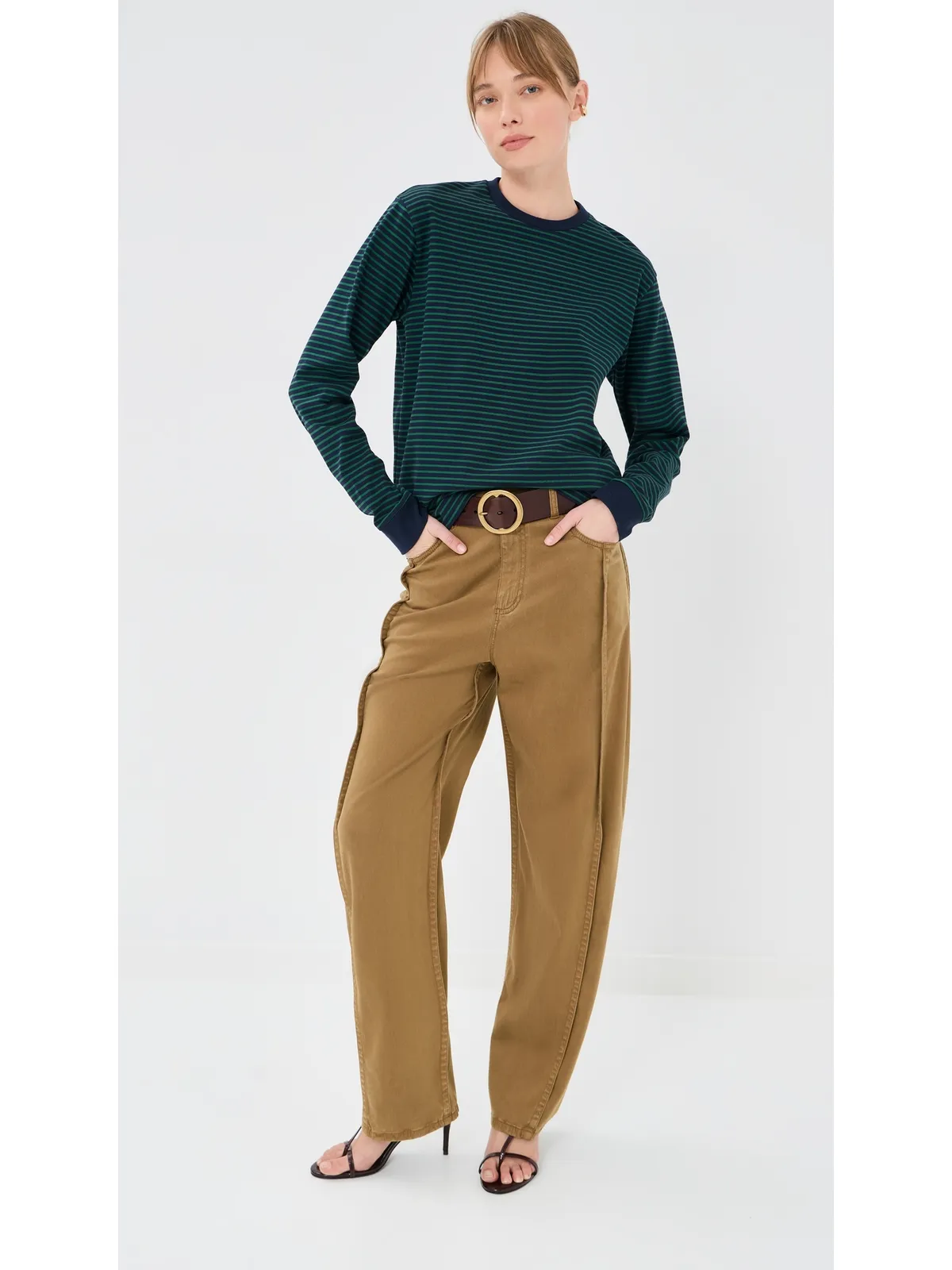 Tibi ストライプ柄のパーフェクト ロングスリーブTシャツ - 画像5