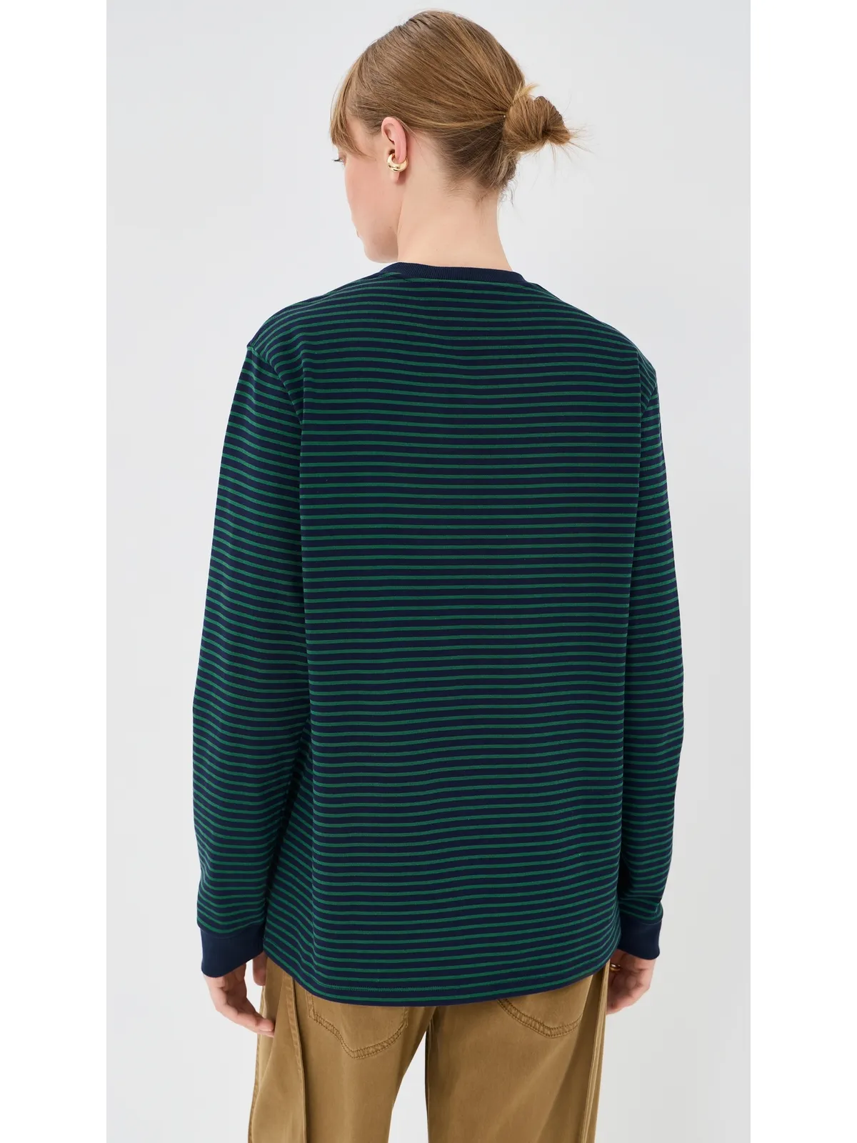 Tibi ストライプ柄のパーフェクト ロングスリーブTシャツ - 画像3