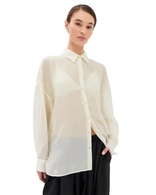 Tibi ボイル素材オーバーサイズシャツ アイボリー - サムネイル1