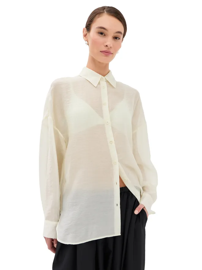 Tibi Tibi ボイル素材オーバーサイズシャツ アイボリーの商品画像