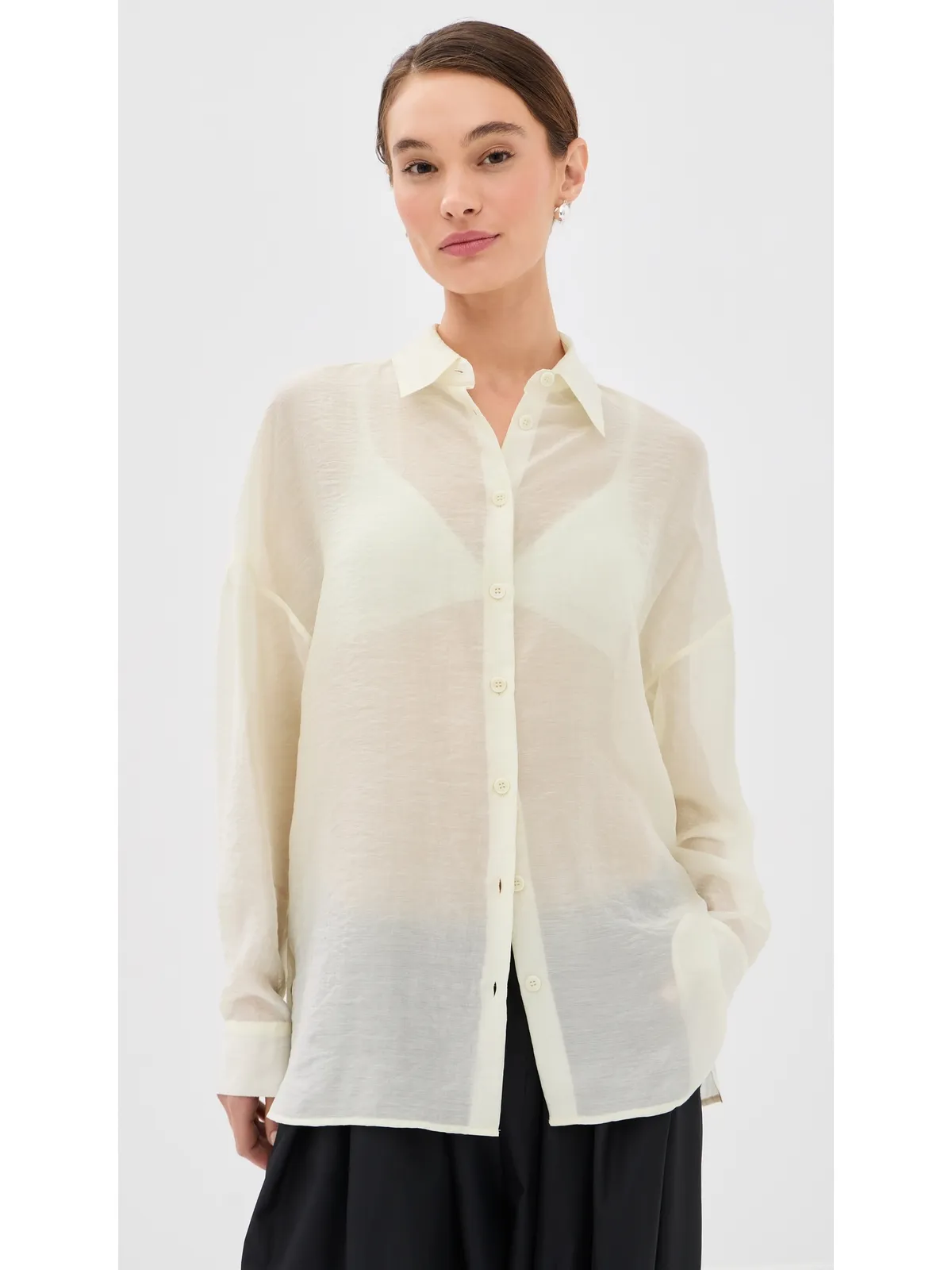 Tibi ボイル素材オーバーサイズシャツ アイボリー - 画像2