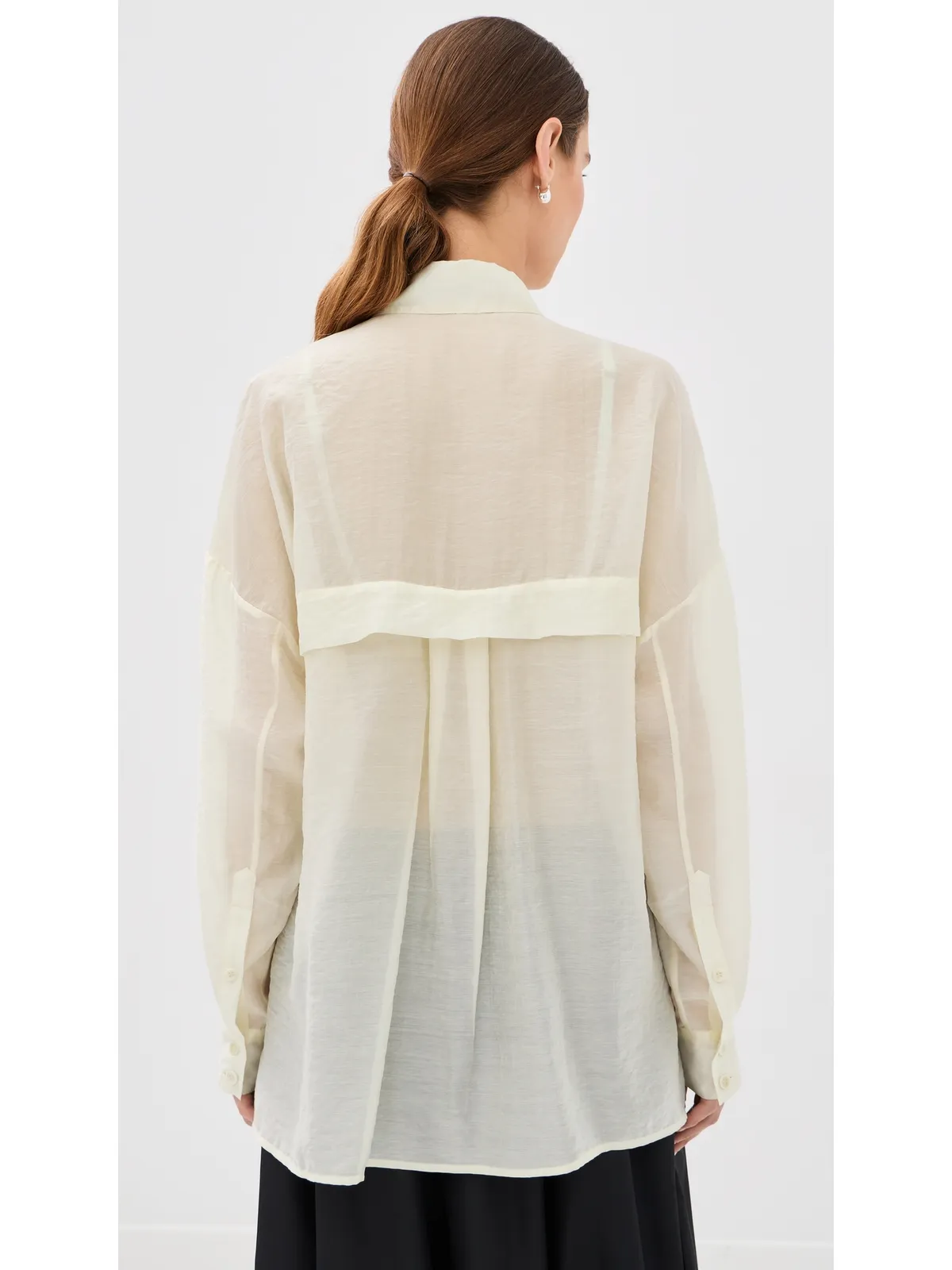 Tibi ボイル素材オーバーサイズシャツ アイボリー - 画像3