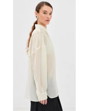 Tibi ボイル素材オーバーサイズシャツ アイボリー - サムネイル4