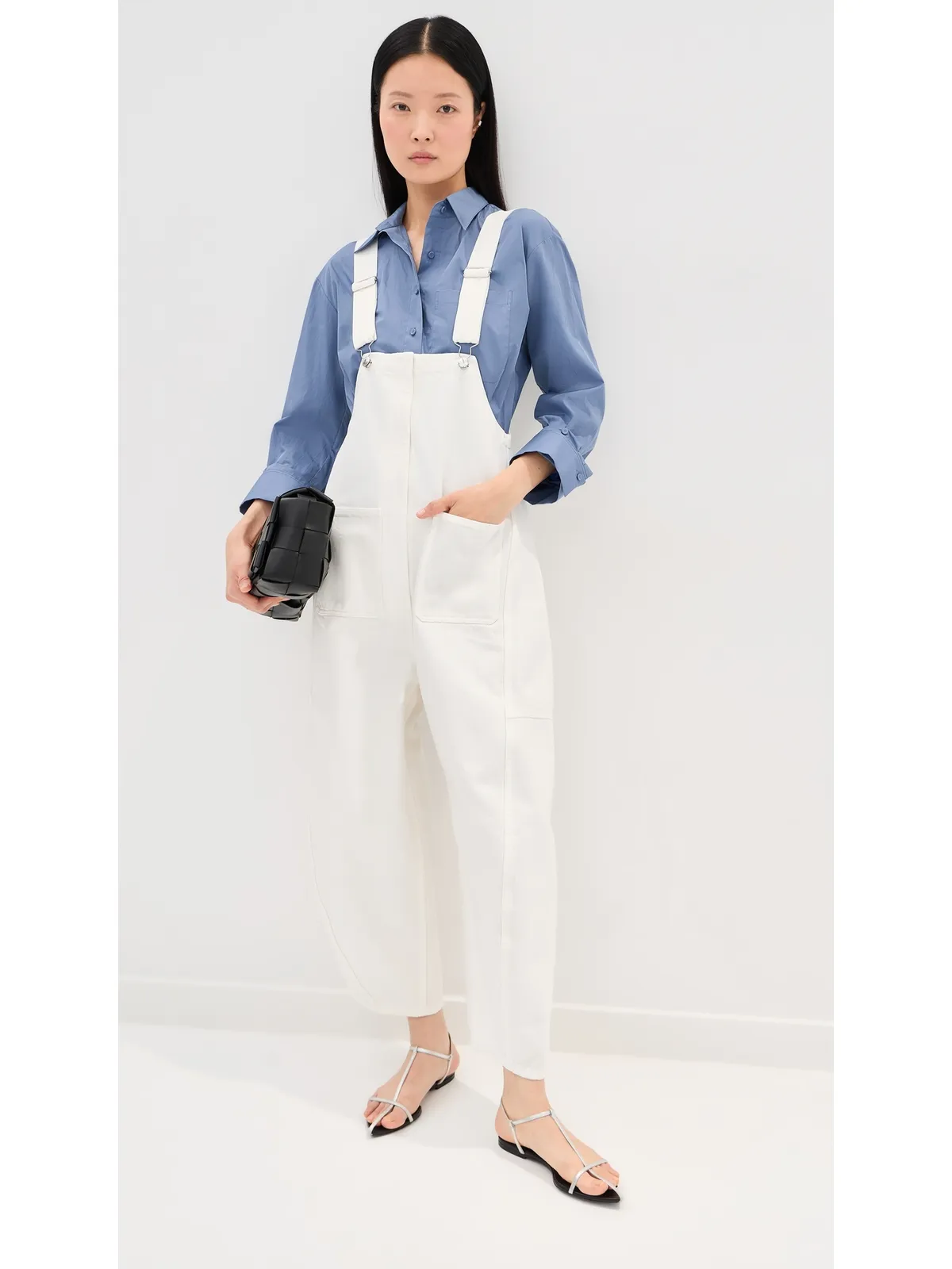 Tibi ホワイトデニムジャンプスーツ - 画像5