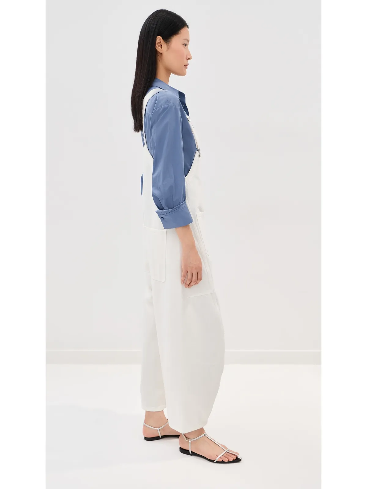 Tibi ホワイトデニムジャンプスーツ - 画像4