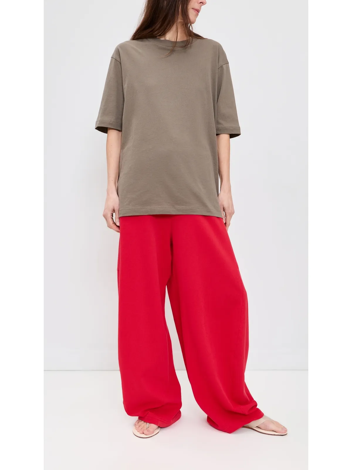 Tibi ライトウェイト ウィンスロー ペティート スウェットパンツ レッド - 画像5
