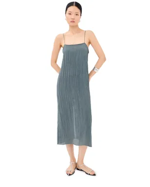 Tibi クリンクルスリップドレス ダークグレー - サムネイル1