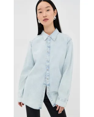 Tibi デニムシャツ チャーリー・スリムシャツ ブリーチデニム - サムネイル2