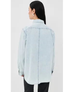 Tibi デニムシャツ チャーリー・スリムシャツ ブリーチデニム - サムネイル3