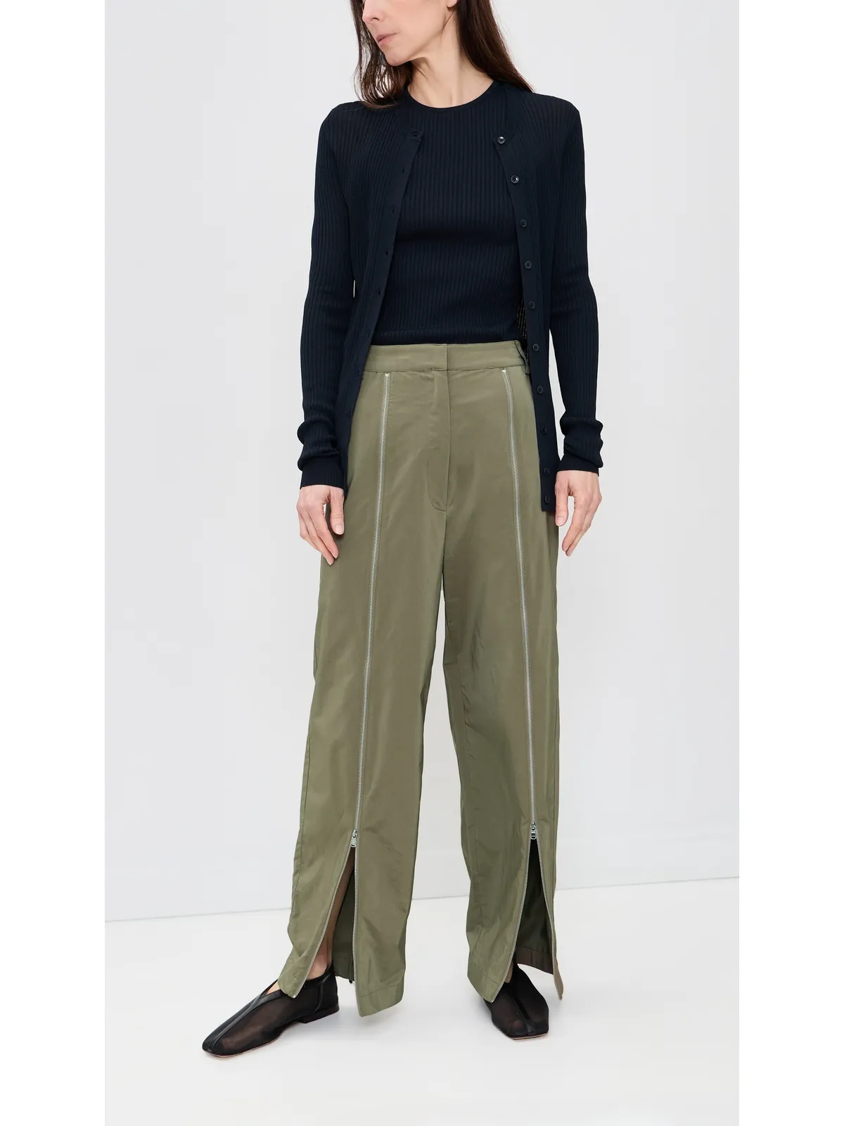 Tibi ナイロン ジッパー付きペティートパンツ - 画像5