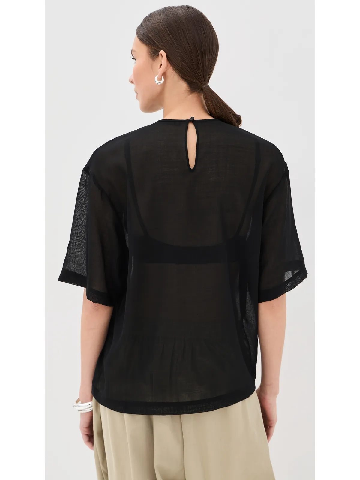 Tibi シアーウールガーゼ イージーTシャツ - 画像3