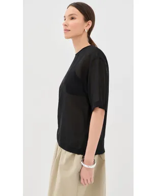 Tibi シアーウールガーゼ イージーTシャツ - サムネイル4