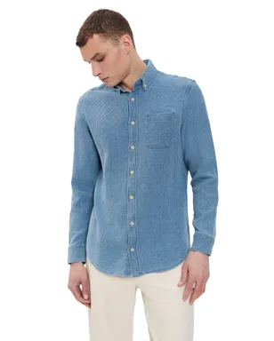 Taylor Stitch ジャック コットン ワッフルシャツ インディゴ - サムネイル1