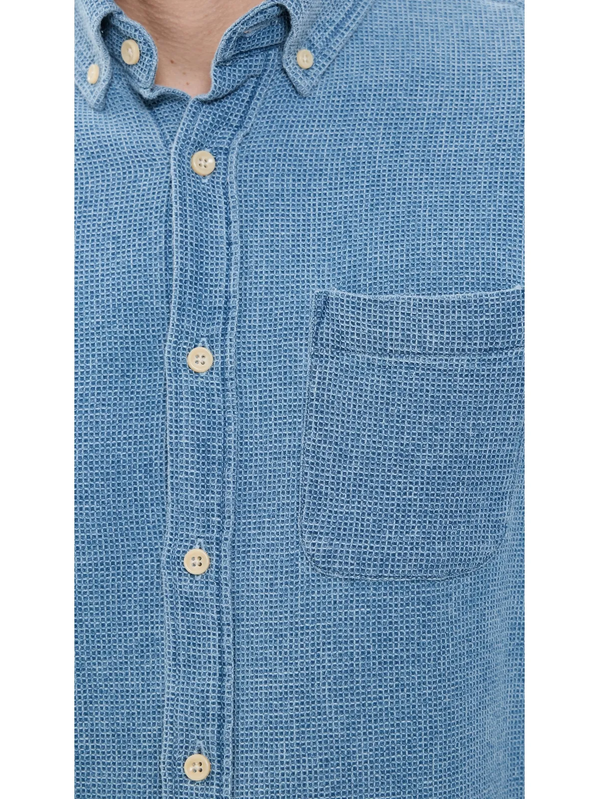 Taylor Stitch ジャック コットン ワッフルシャツ インディゴ - 画像6