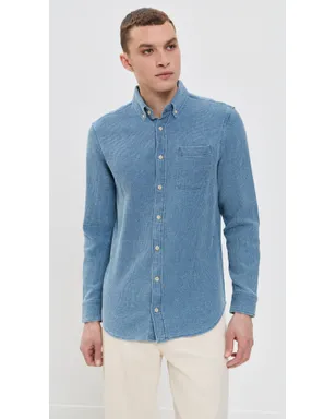 Taylor Stitch ジャック コットン ワッフルシャツ インディゴ - サムネイル2