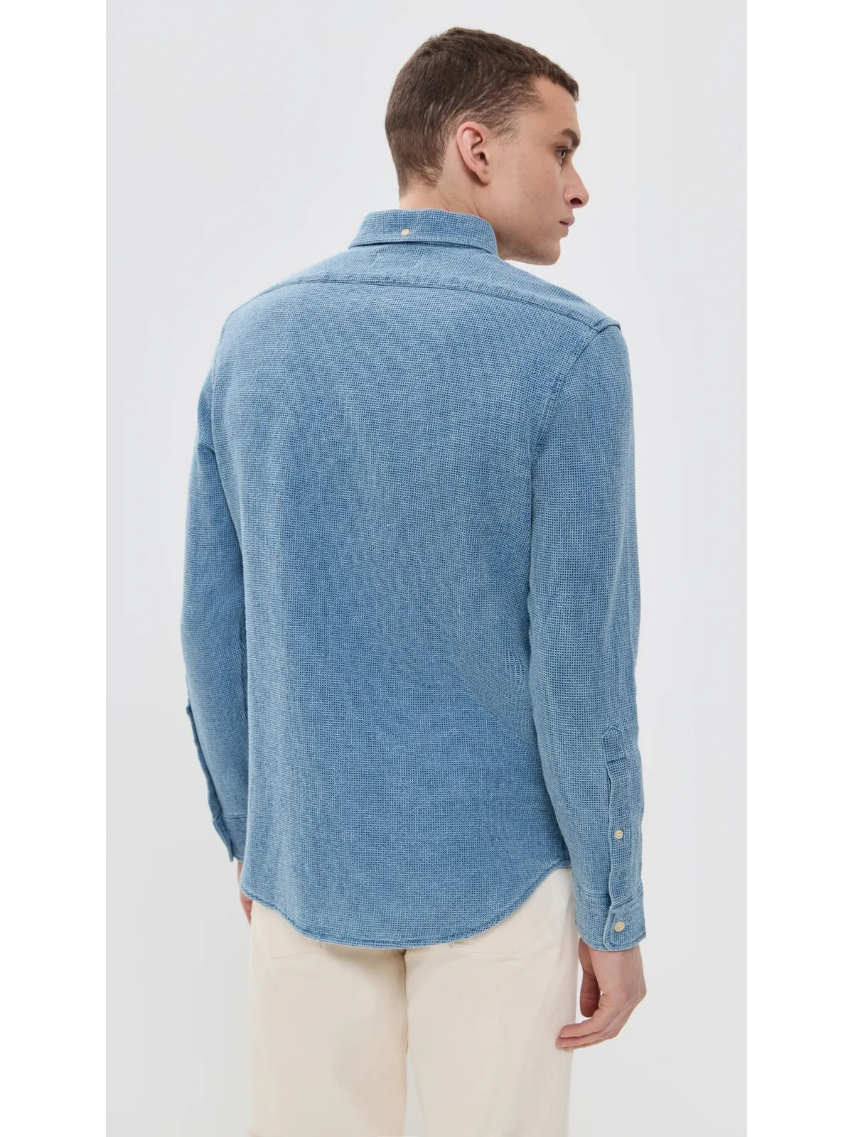 Taylor Stitch ジャック コットン ワッフルシャツ インディゴ - 画像3