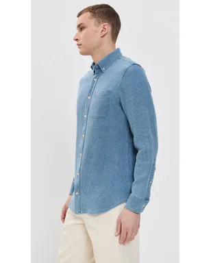 Taylor Stitch ジャック コットン ワッフルシャツ インディゴ - サムネイル4