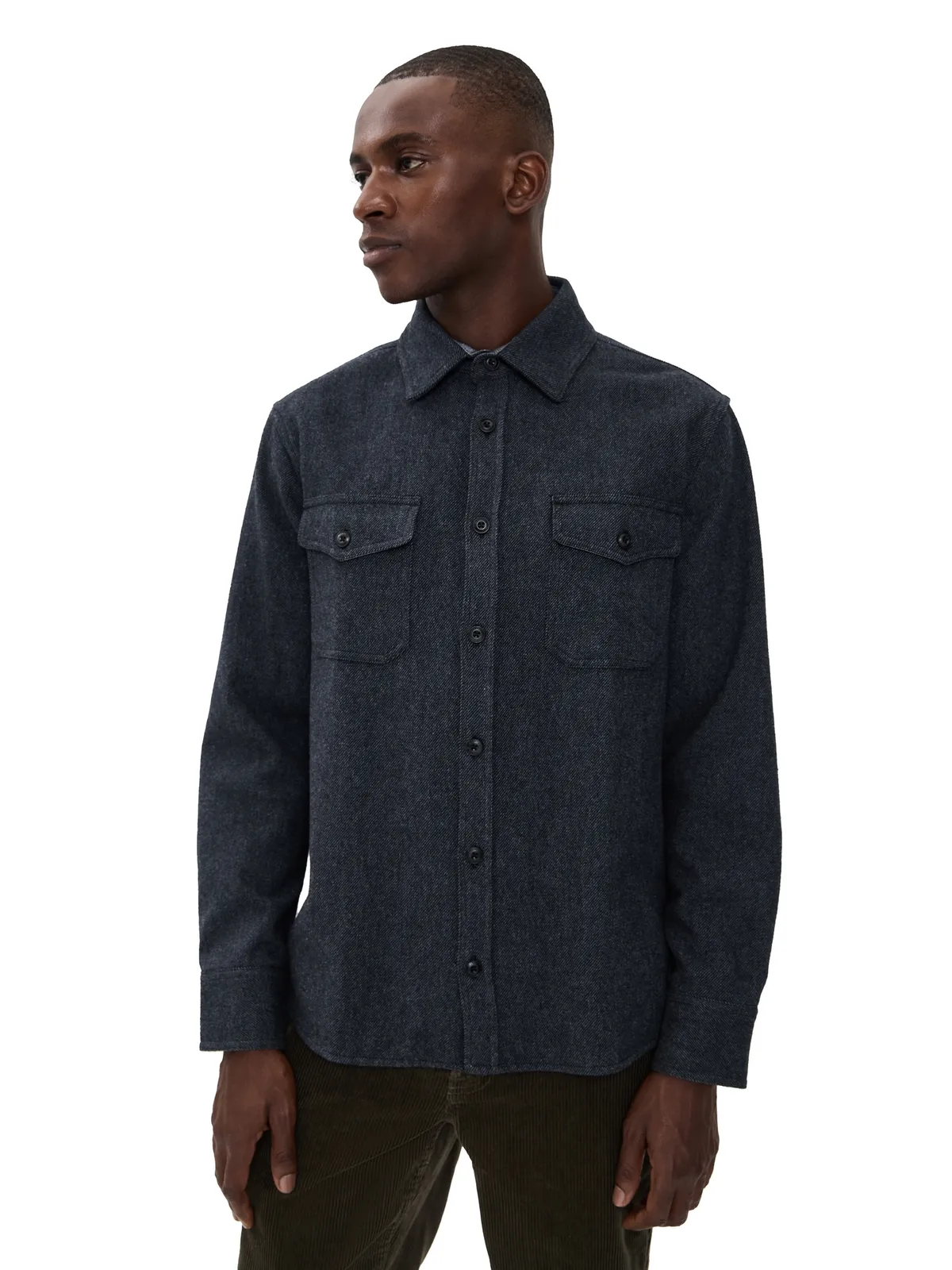 Taylor Stitch CPOシャツ ヘザー Slate ツイル - 画像1