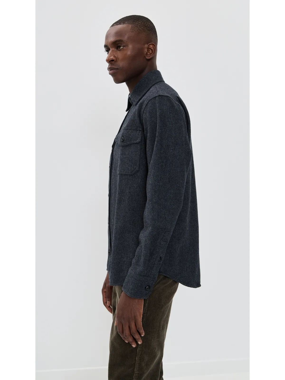Taylor Stitch CPOシャツ ヘザー Slate ツイル - 画像4