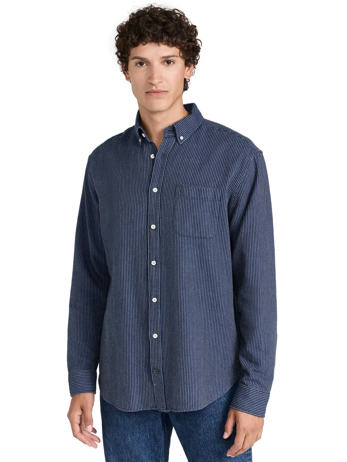Taylor Stitch ジャック ロープド インディゴ シャツ - 画像1