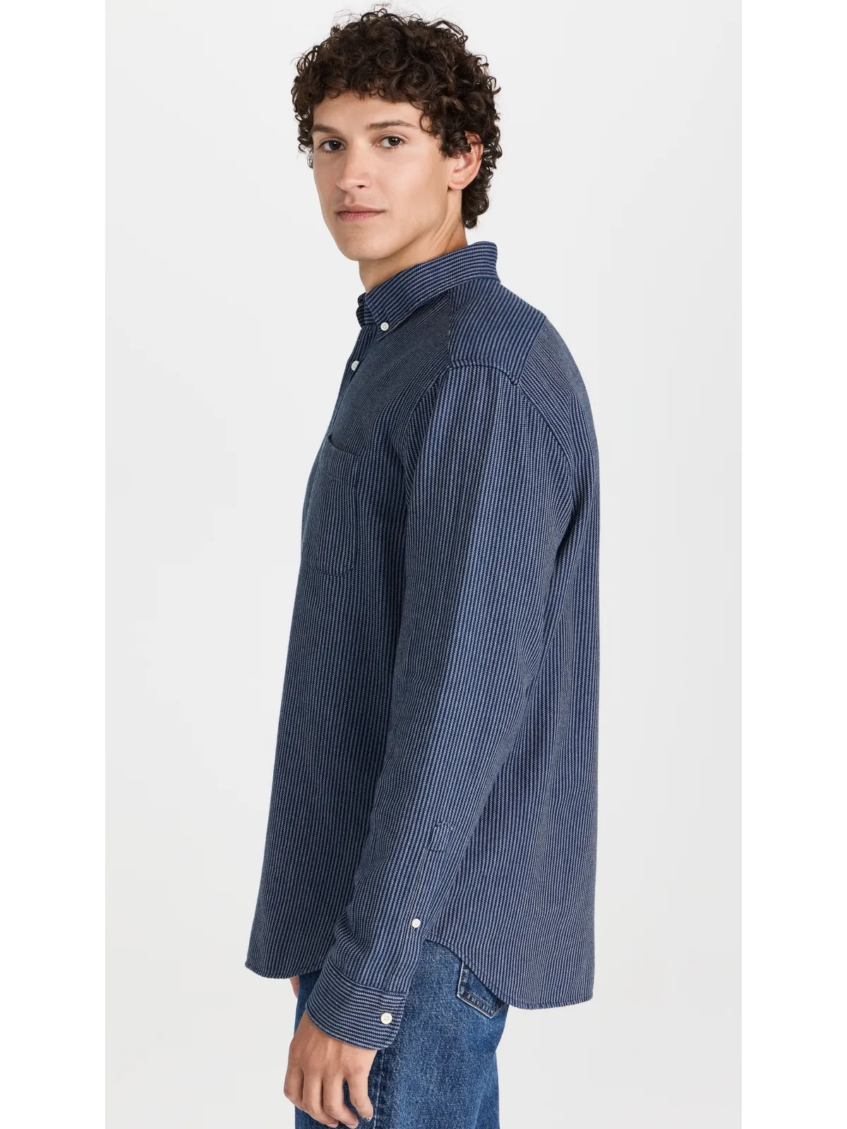 Taylor Stitch ジャック ロープド インディゴ シャツ - 画像4