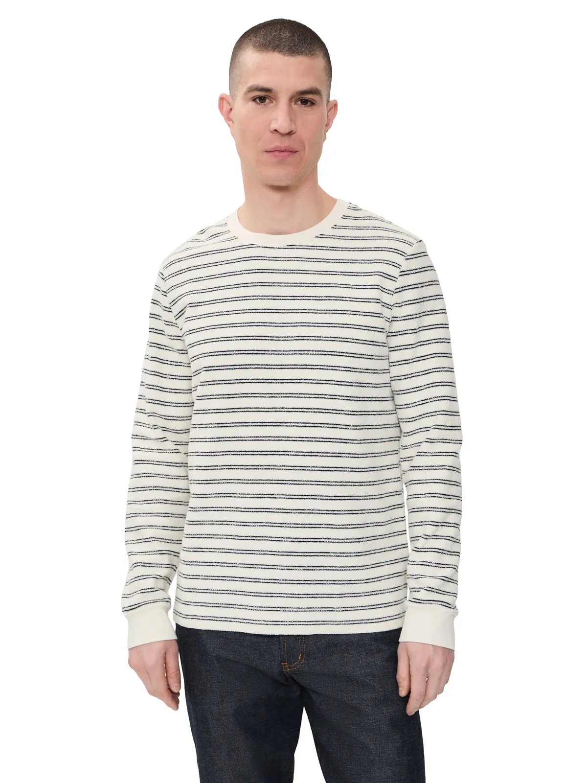 Taylor Stitch Hooper クルーTシャツ マリンストライプ - 画像1