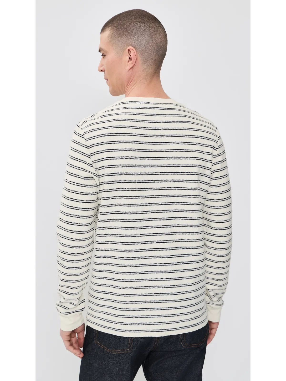 Taylor Stitch Hooper クルーTシャツ マリンストライプ - 画像3