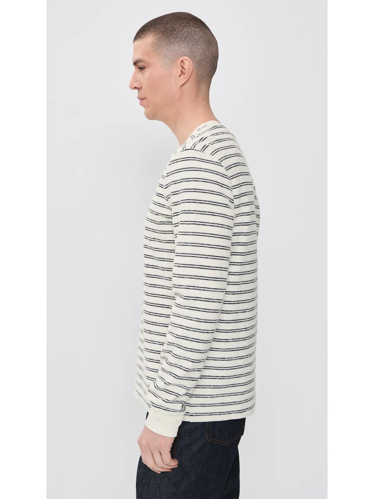 Taylor Stitch Hooper クルーTシャツ マリンストライプ - 画像4