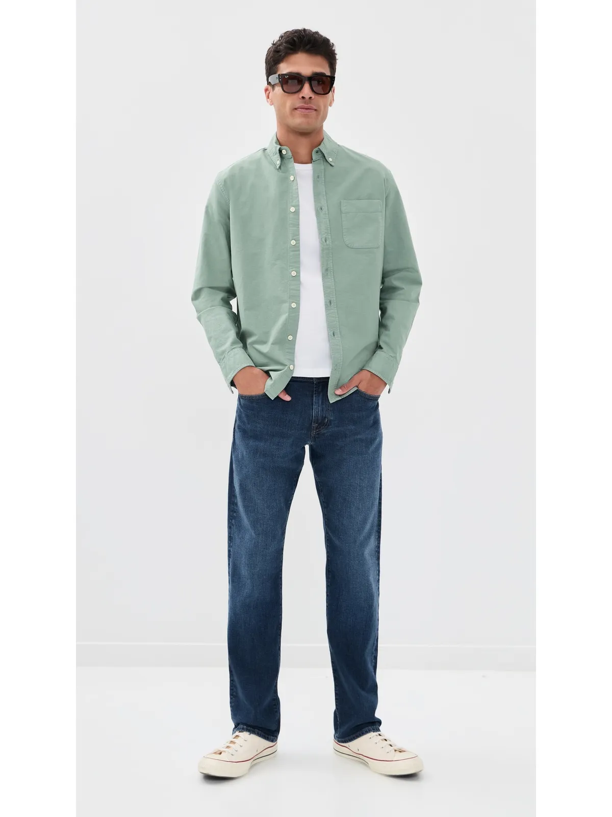 Taylor Stitch ジャック・オックスフォード・シャツ サーフグリーン - 画像5