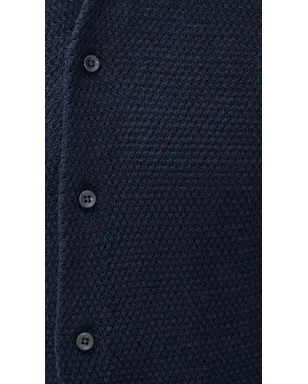 Taylor Stitch ボタンダウンポロシャツ ダークネイビー コットン×リネン クロシェ編み - サムネイル6