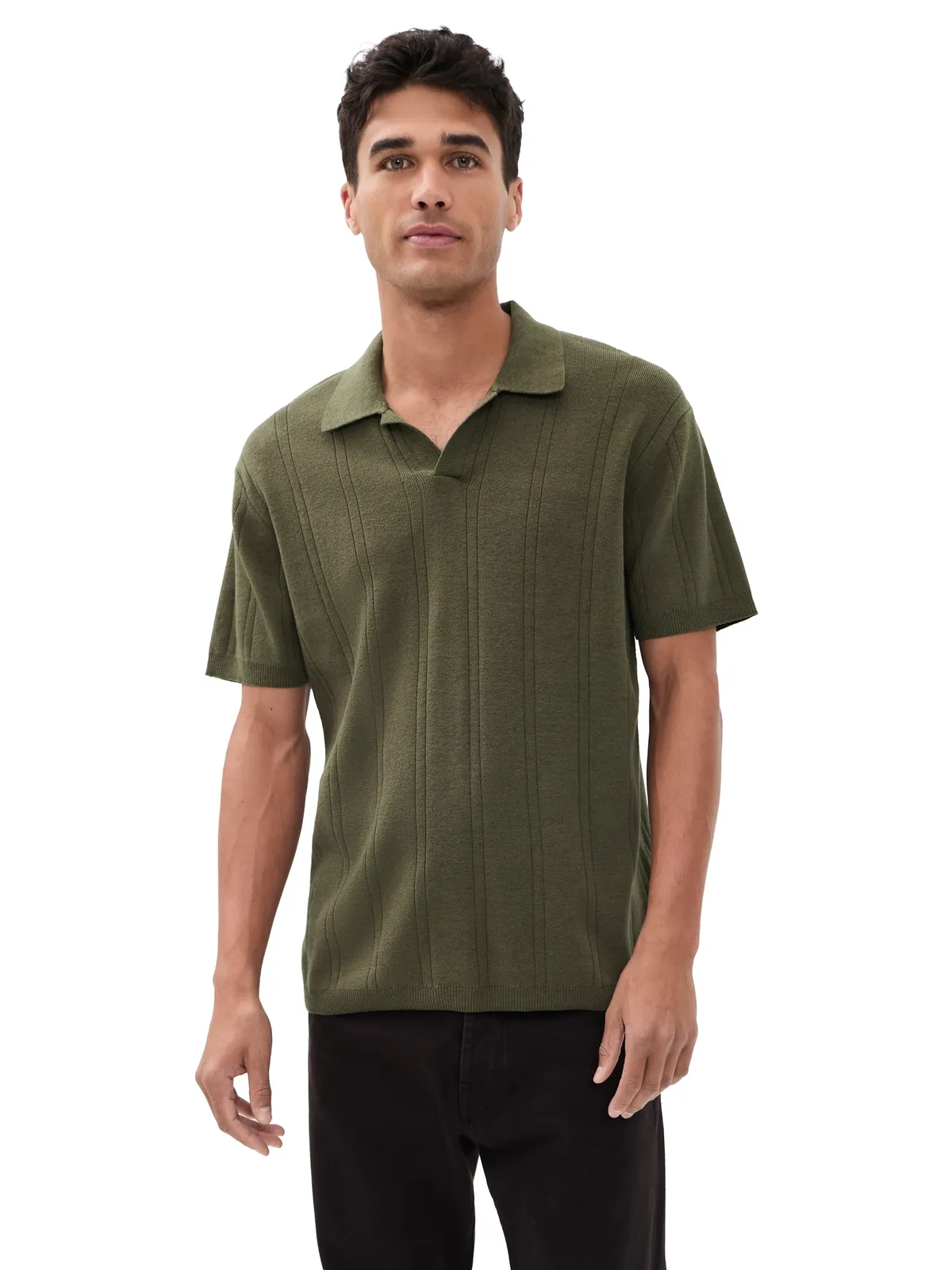 Taylor Stitch バレンシア セーター ポロ Cilantro Rib - 画像1