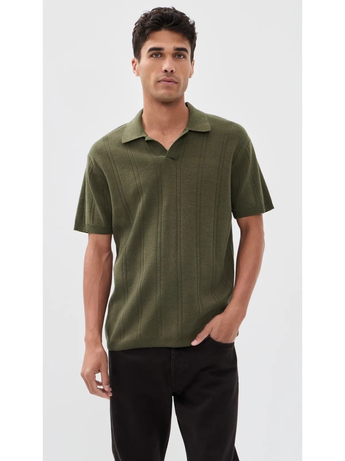 Taylor Stitch バレンシア セーター ポロ Cilantro Rib - 画像2