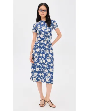 Tanya Taylor Mac Dress French Blue/Cream Multi - サムネイル5