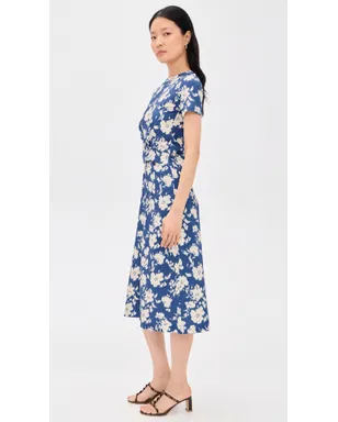 Tanya Taylor Mac Dress French Blue/Cream Multi - サムネイル4