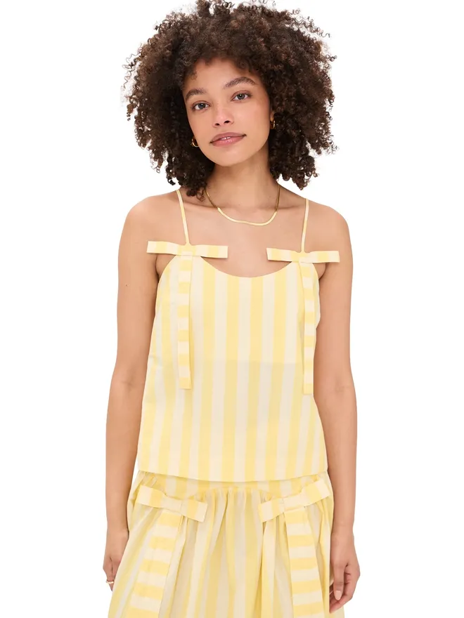 The Tiny Big Sister The Tiny Big Sister Striped Straps Top（メローイエロー）の商品画像