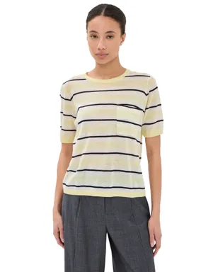 TWP ストライプ柄カシミヤTシャツ - サムネイル1