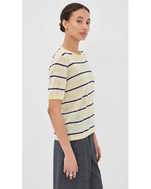 TWP ストライプ柄カシミヤTシャツ - サムネイル4