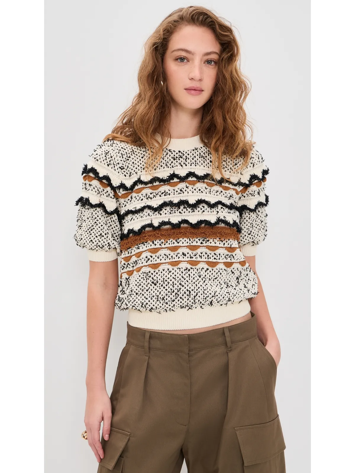 Ulla Johnson アンダイラ ショートスリーブ ニットトップ スカラップ - 画像2