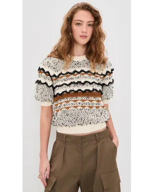 Ulla Johnson アンダイラ ショートスリーブ ニットトップ スカラップ - サムネイル2