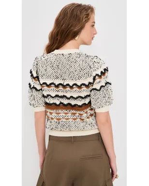 Ulla Johnson アンダイラ ショートスリーブ ニットトップ スカラップ - サムネイル3
