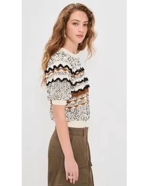Ulla Johnson アンダイラ ショートスリーブ ニットトップ スカラップ - サムネイル4
