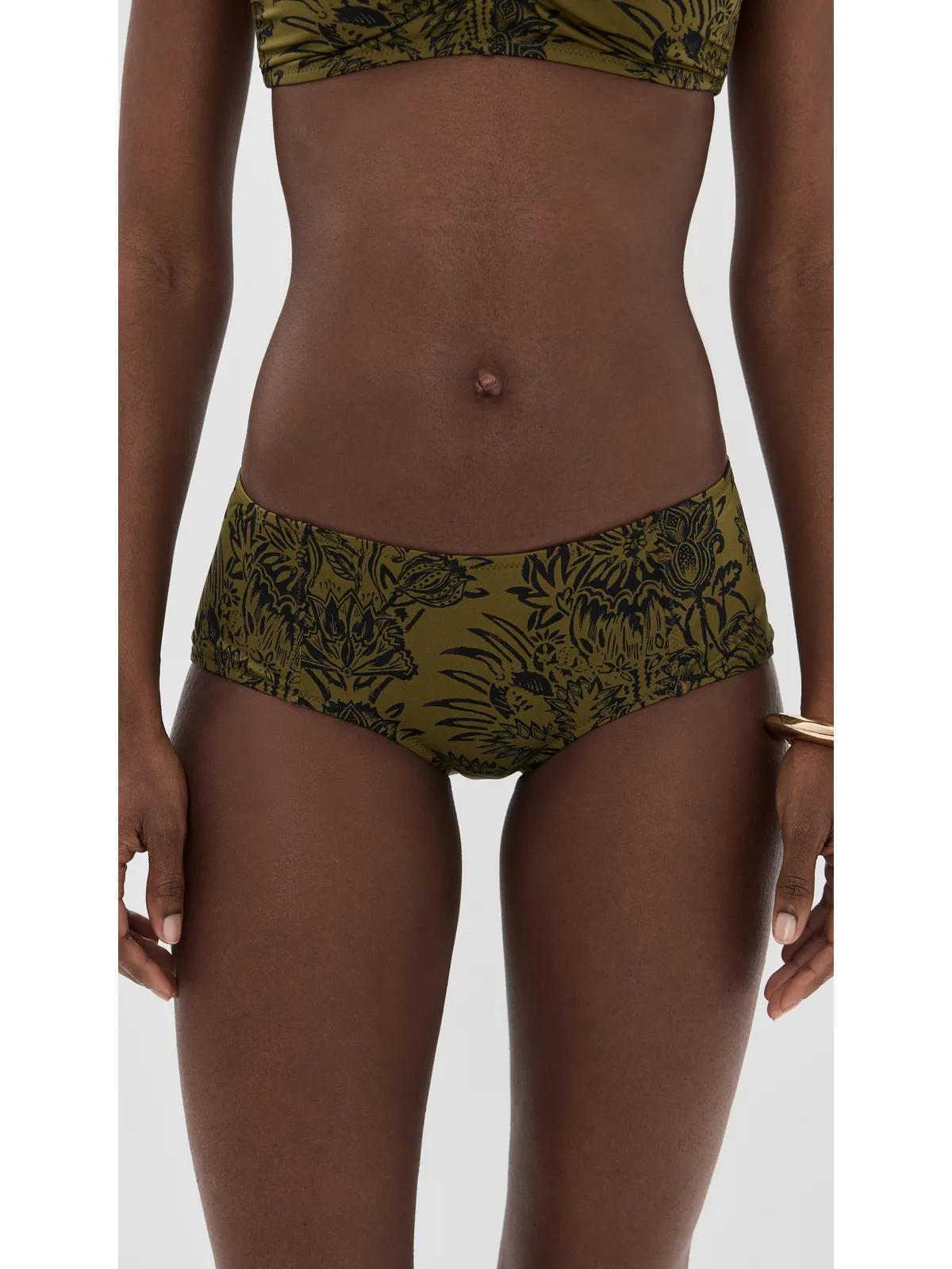 Ulla Johnson アマルフィ ビキニボトムス オリーブ フローラ M - 画像2
