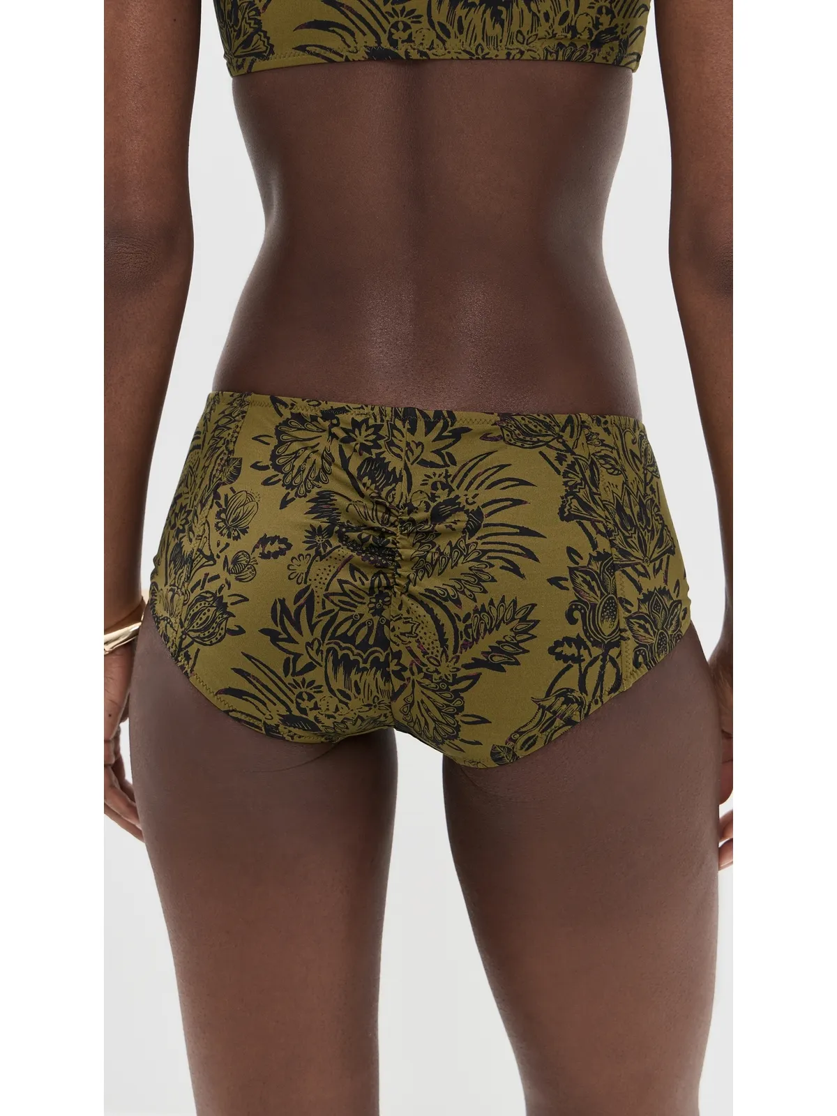 Ulla Johnson アマルフィ ビキニボトムス オリーブ フローラ M - 画像3