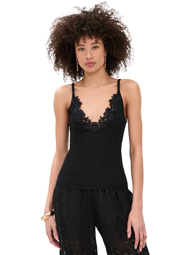 Ulla Johnson Ulla Johnson アインズリー ニットキャミソール レース付きの商品画像
