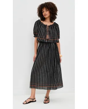 Ulla Johnson パロス カバーアップトップ（ノワールストライプ） - サムネイル5
