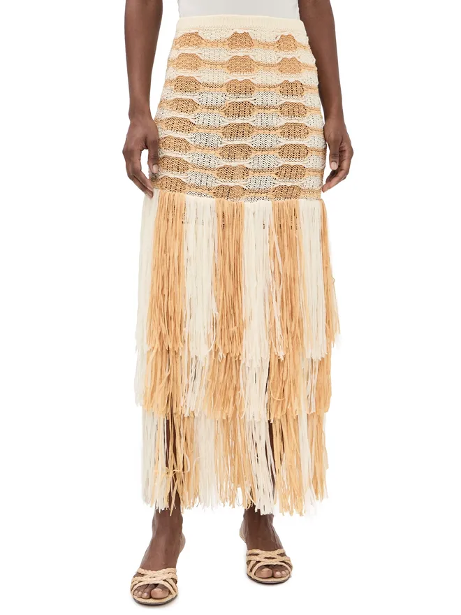 Ulla Johnson Ulla Johnson ジュリエッタ フリンジニットスカートの商品画像