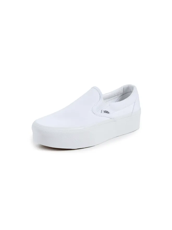 Vans Vans UA クラシック・スリップオン・スタックフォーム スニーカー（キャンバス／True White）の商品画像